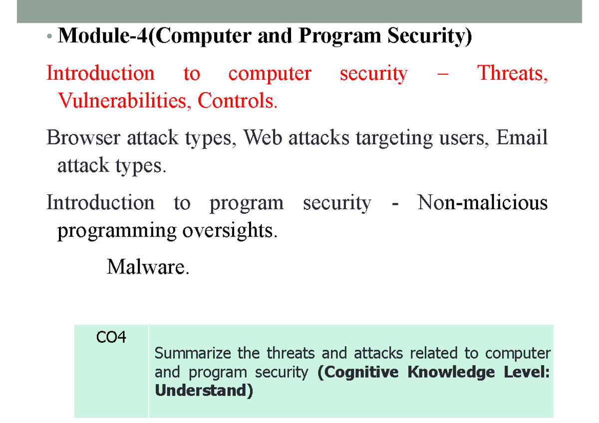 CST332 Module 4: Foundations of Security in Computing - Studocu