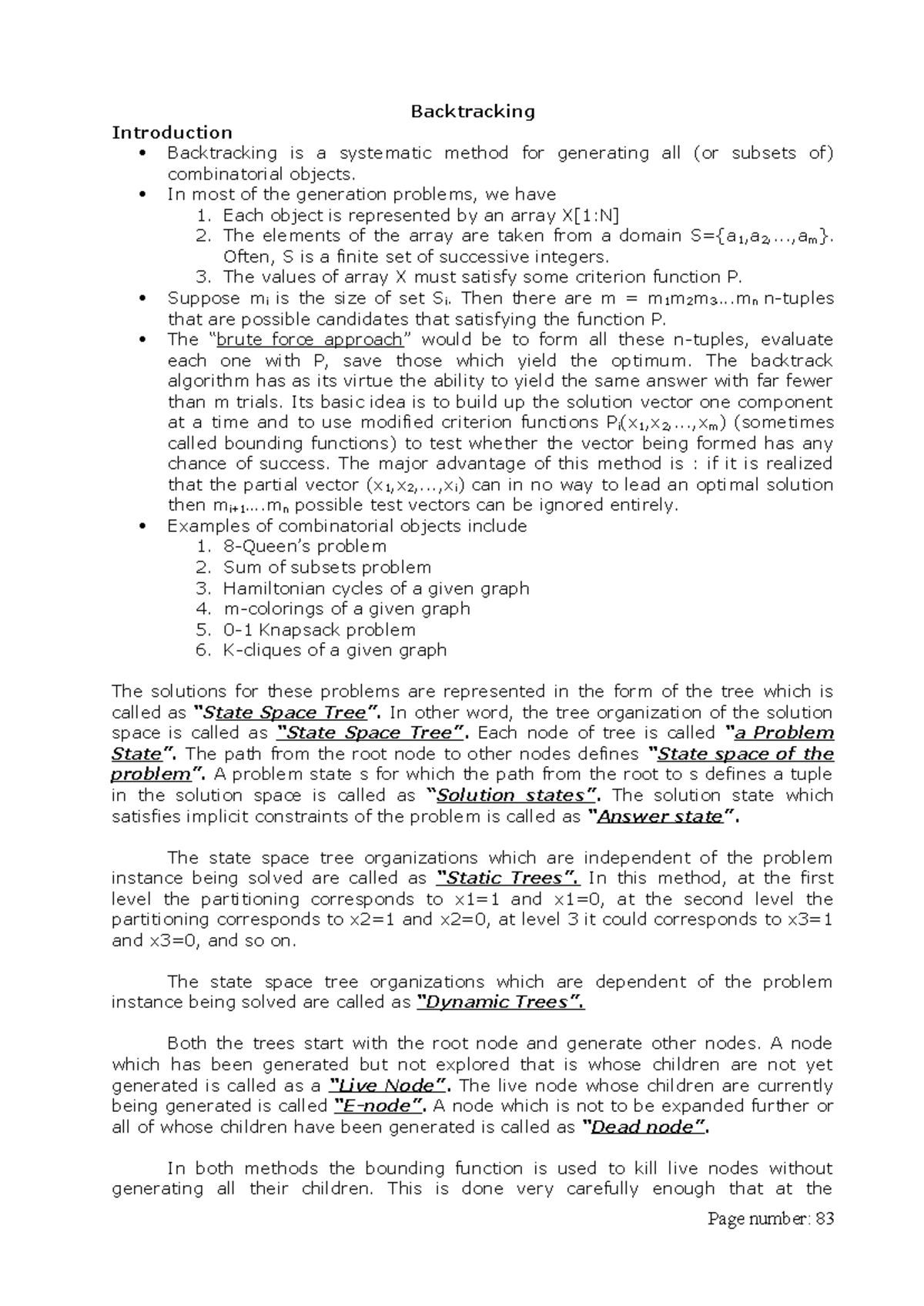 Chap6-Backtracking: Understanding Combinatorial Algorithms and ...