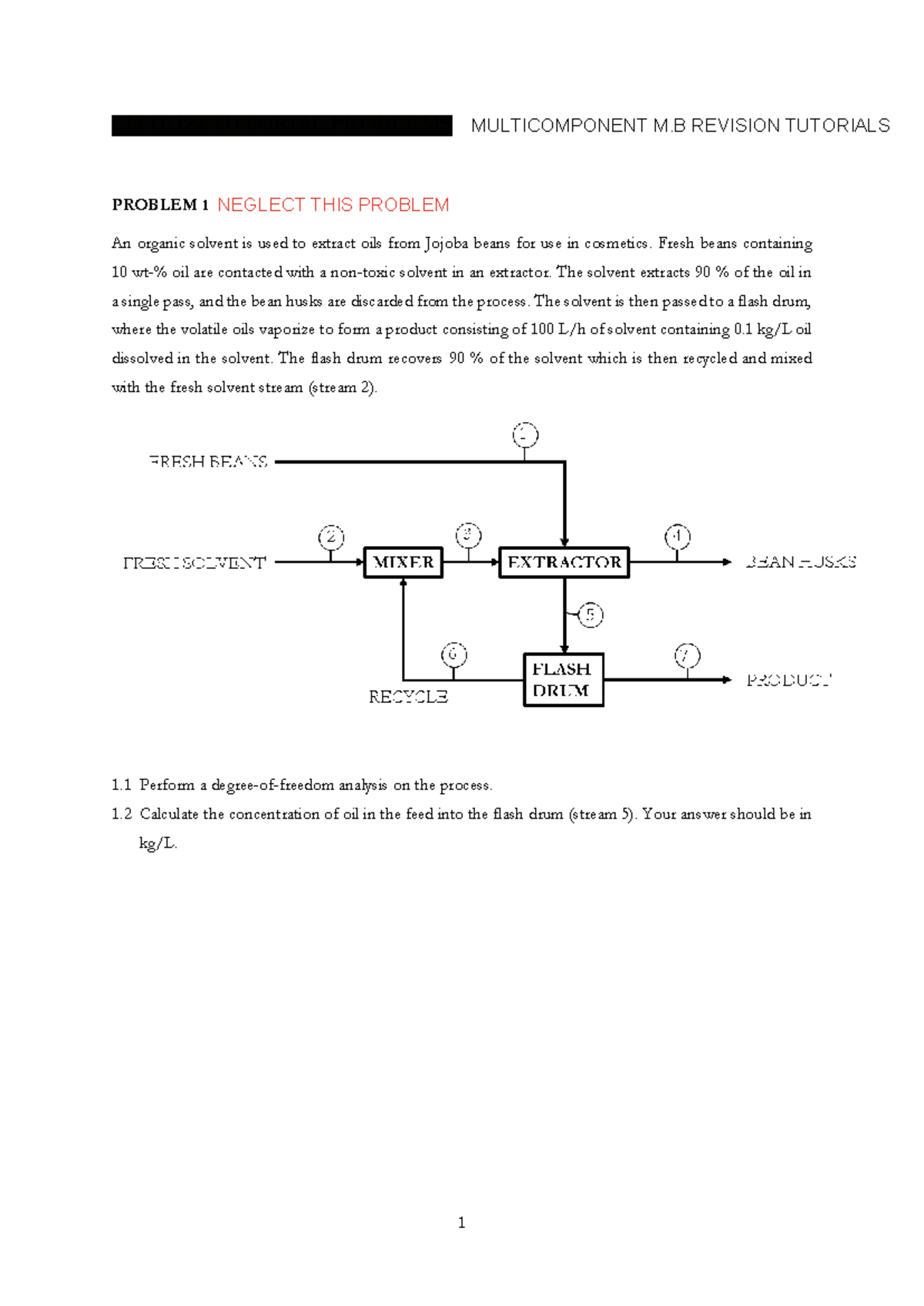 CHTE122 REVISION PROBLEMS ON MULTICOMPONENT SYSTEMS AND REACTIONS - Studocu