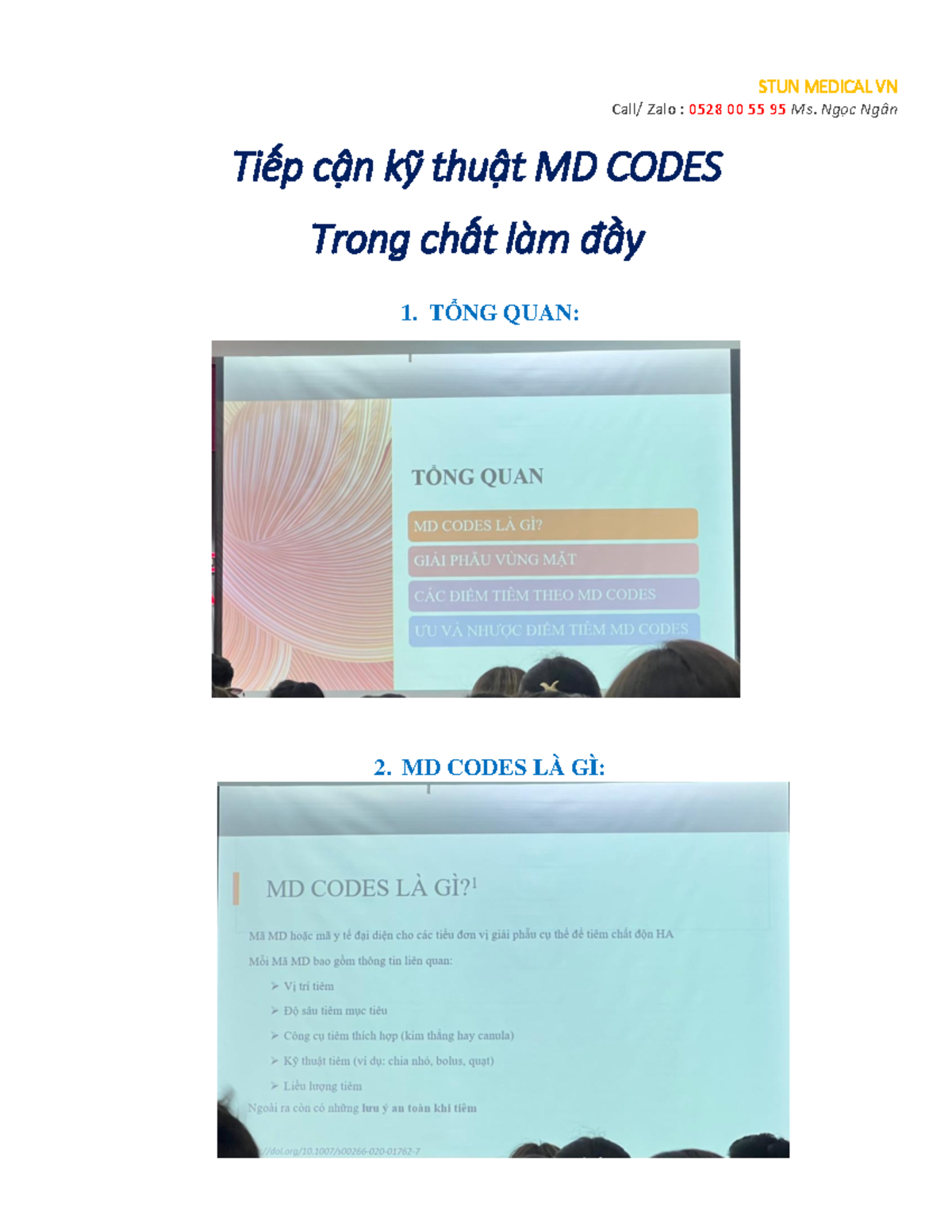Kỹ thuật MD Codes trong chất làm đầy - Khoa Y - STUN MEDICAL VN Call ...