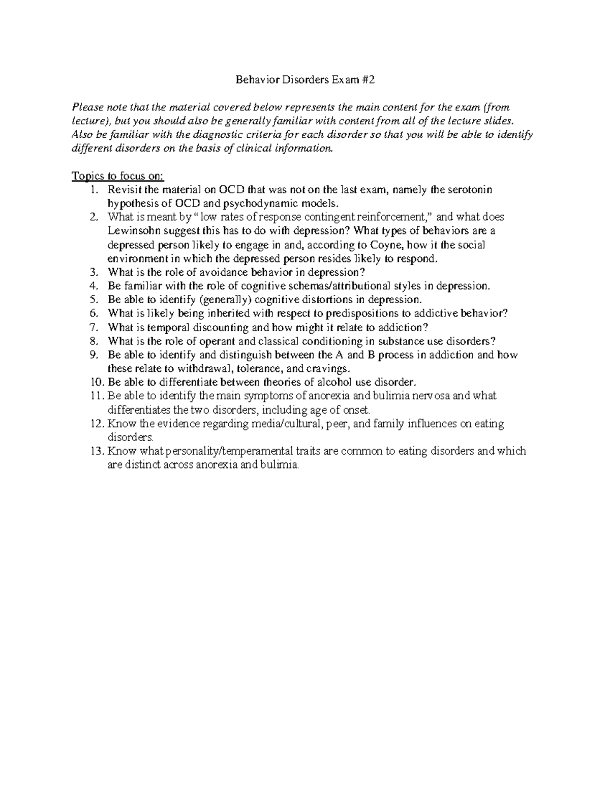 Behavior Disorders Exam 2 Study Guide (2024) - Studocu