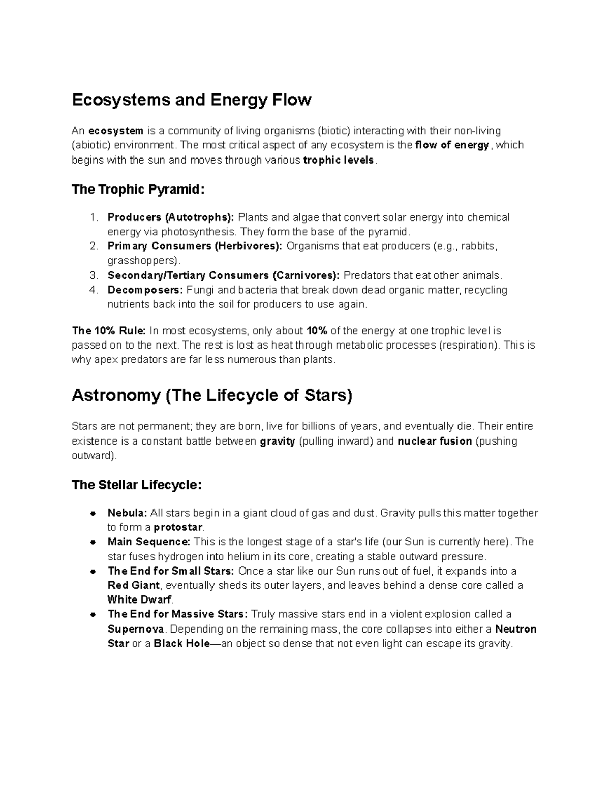 Ecosystems and Energy Flow: Understanding Trophic Levels and Star ...