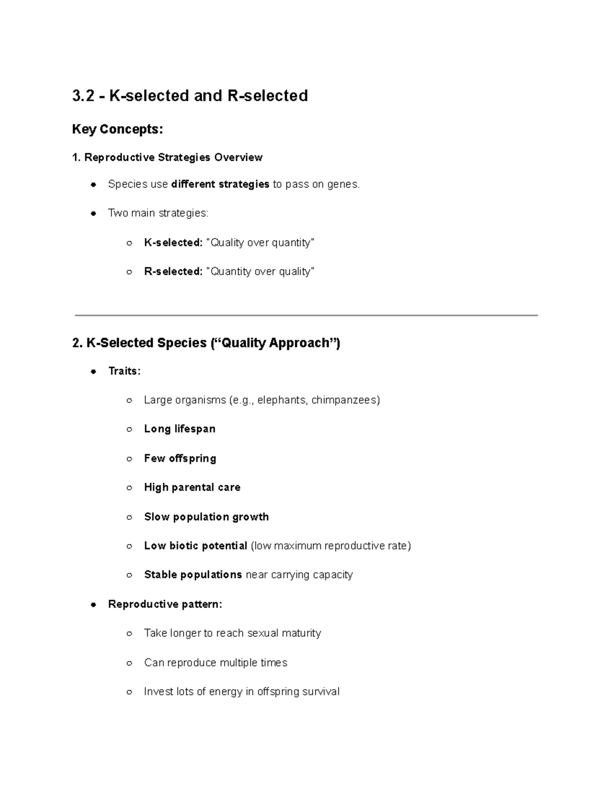 APES Notes 3: Reproductive Strategies & Population Growth Concepts ...