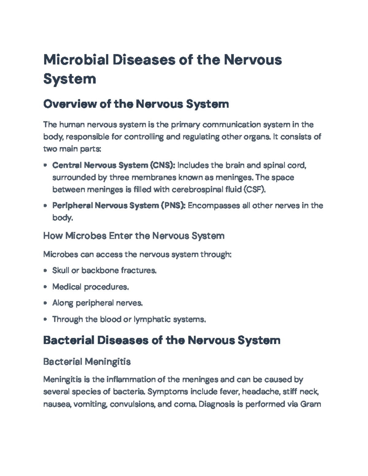 Microbial Diseases of the Nervous System - Comprehensive Overview ...