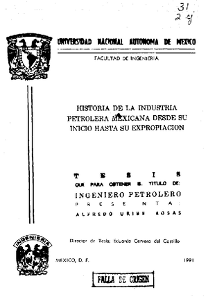 Tarea: Historia y Perspectivas de la Industria Petrolera en Ingeniería ...