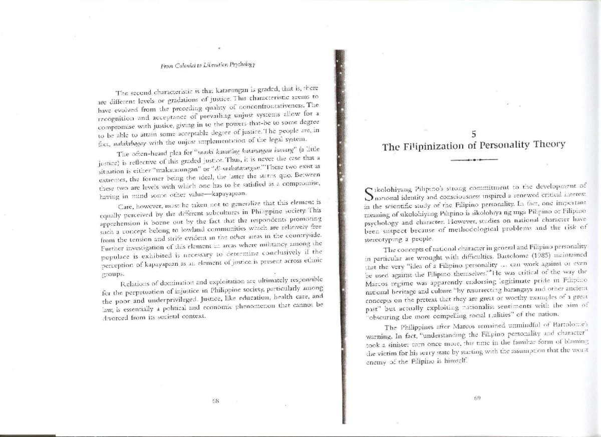 The Filipinization of Personality Theory: A Journey Towards National ...