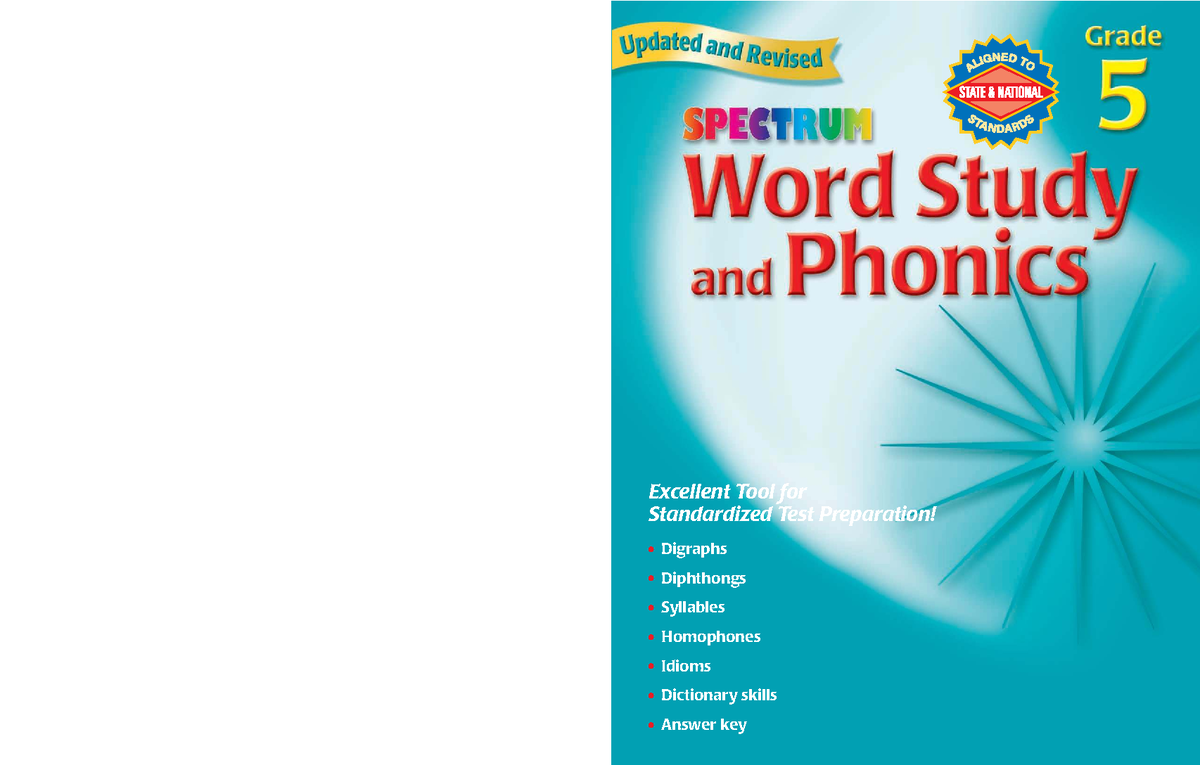 Spectrum Word Study and Phonics Grade 5: Comprehensive Guide - Studocu