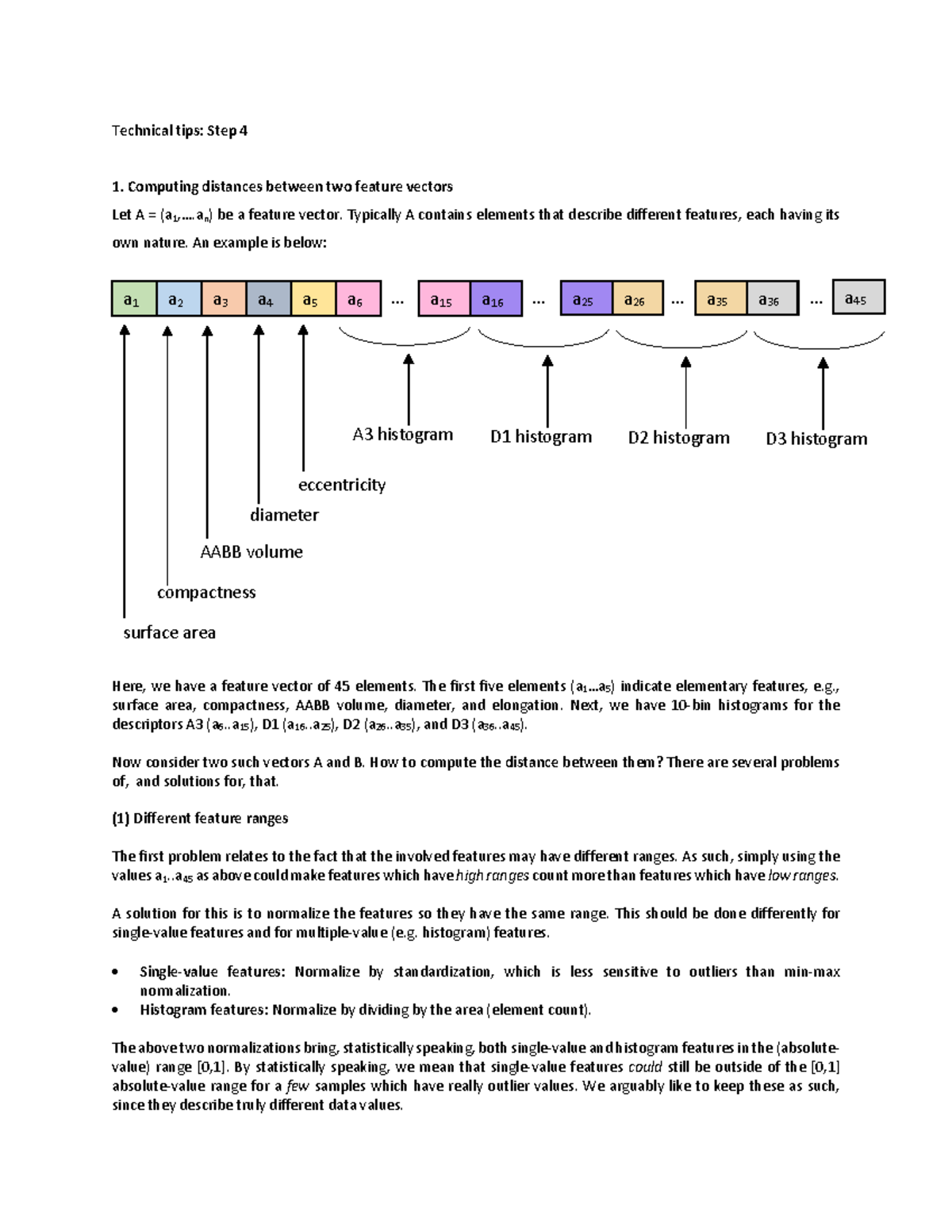 Technical Tips: Computing Distances Between Feature Vectors - Studocu