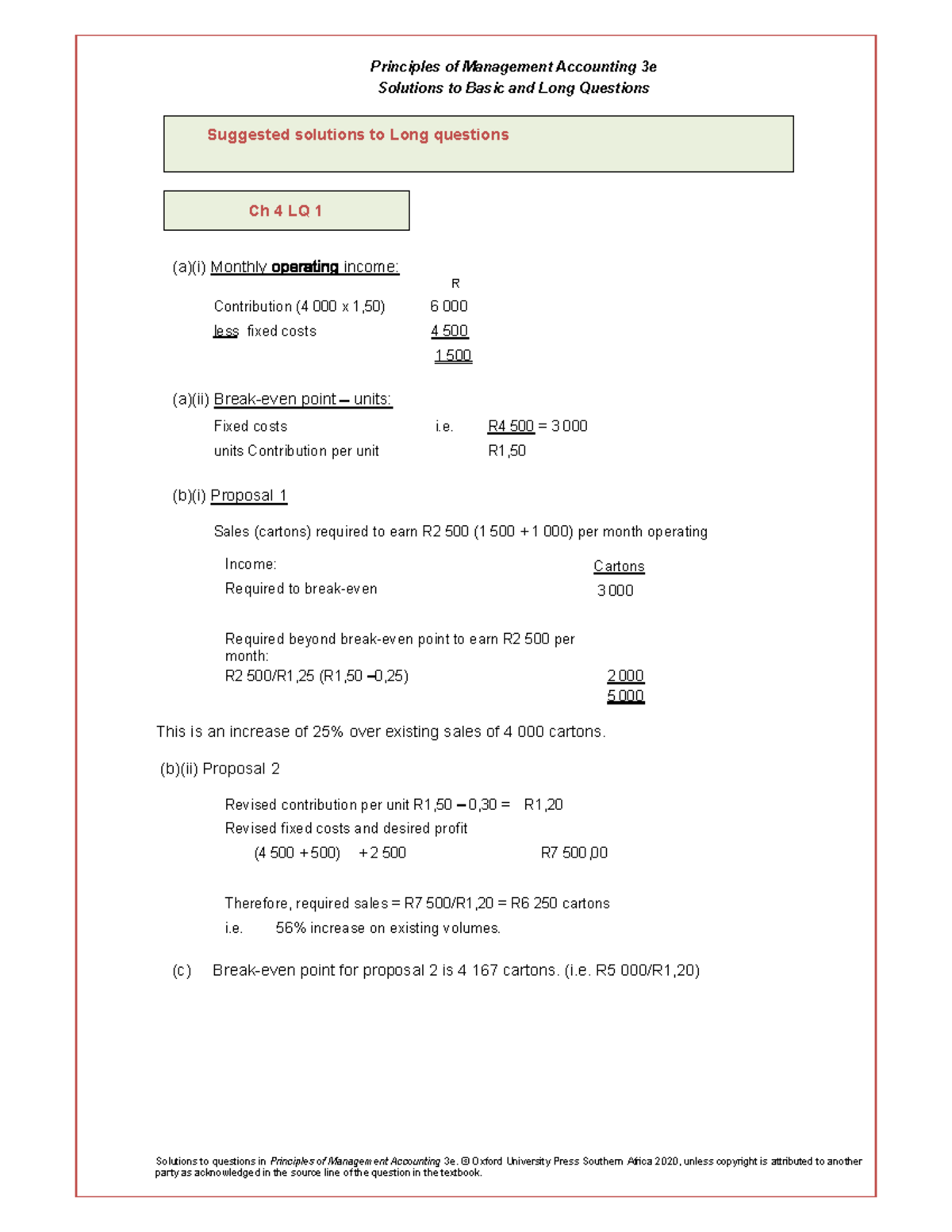 Final Exam Solutions: Principles of Management Accounting 3e - Studocu