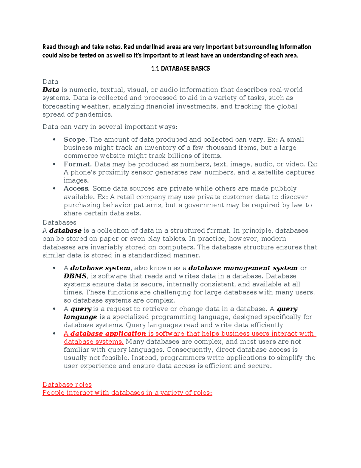 D426 Data Management - Comprehensive Study Notes - Studocu