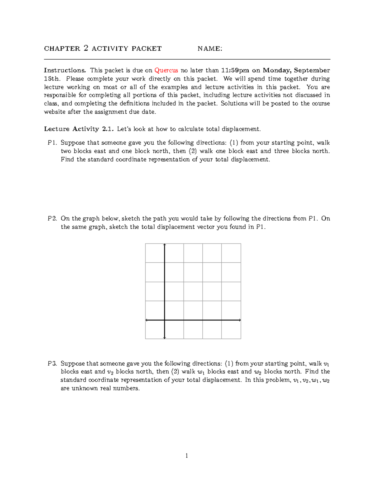 Chapter 2 Activity Packet: Lecture Exercises and Instructions - Studocu