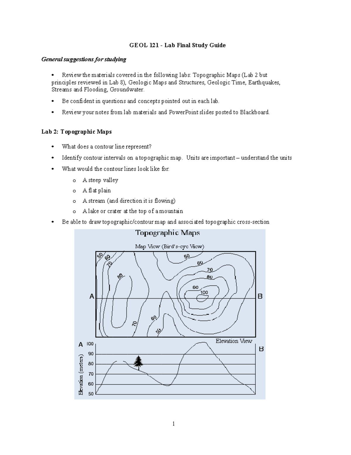 GEOL 121 Lab Final Study Guide: Key Concepts and Practice Questions ...