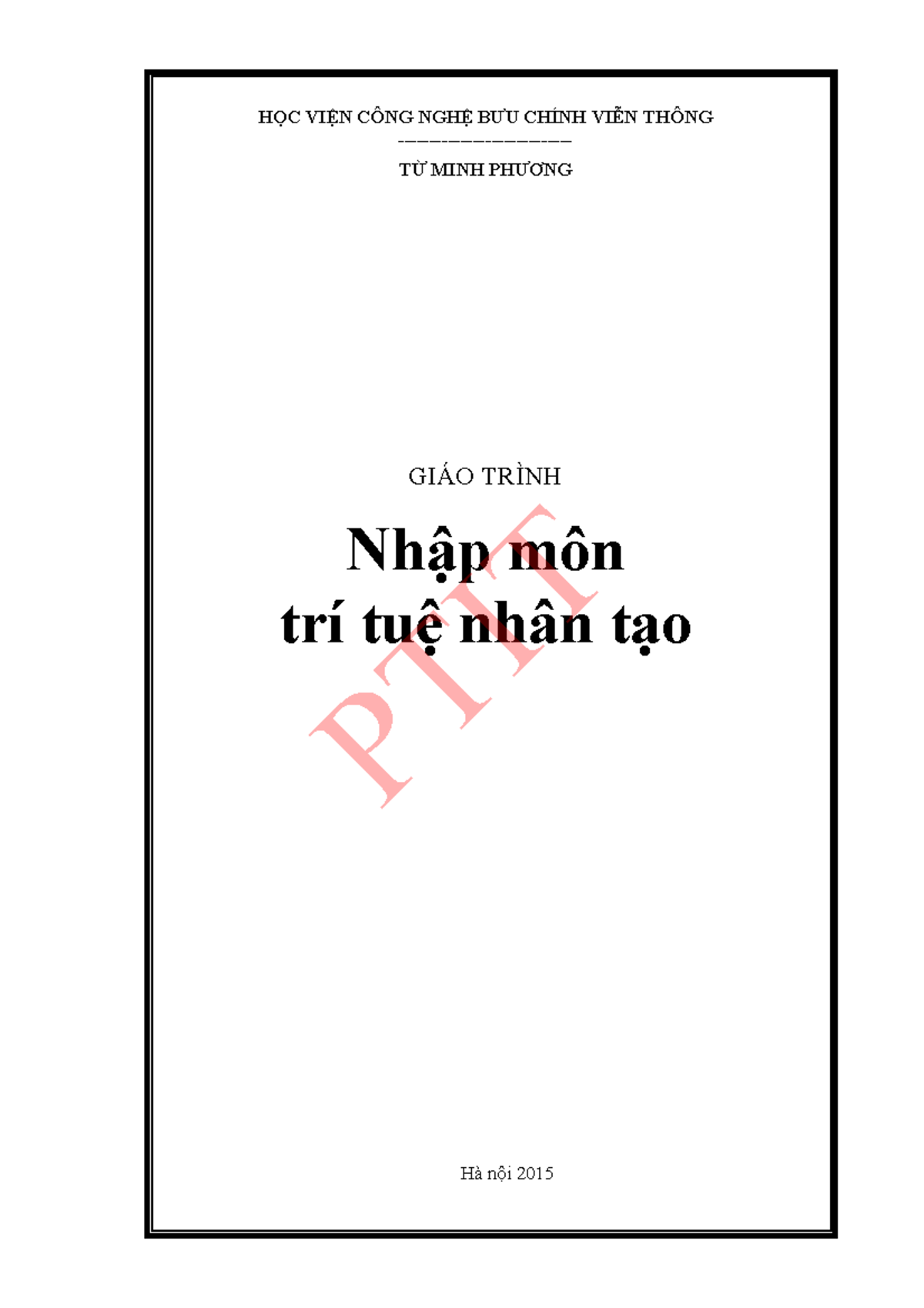 Nhập môn trí tuệ nhân tạo 2015: Giáo trình và Nội dung Chương trình - Document Preview