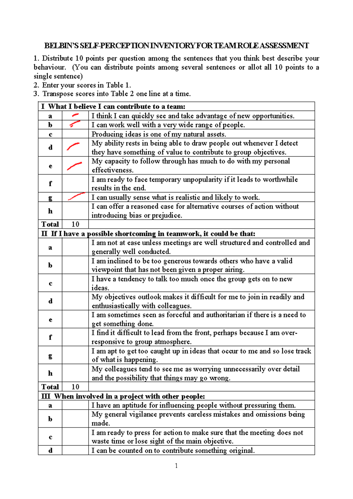 Belbin-Test - The Belbin-Test help you know that what personality ...
