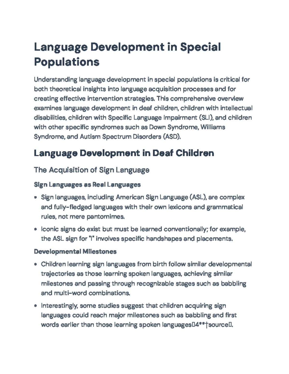 Language Development Insights in Special Populations: A Comprehensive ...