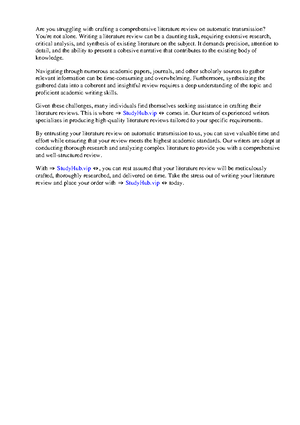 Mastering Literature Review Elements: A Comprehensive Guide - Studocu