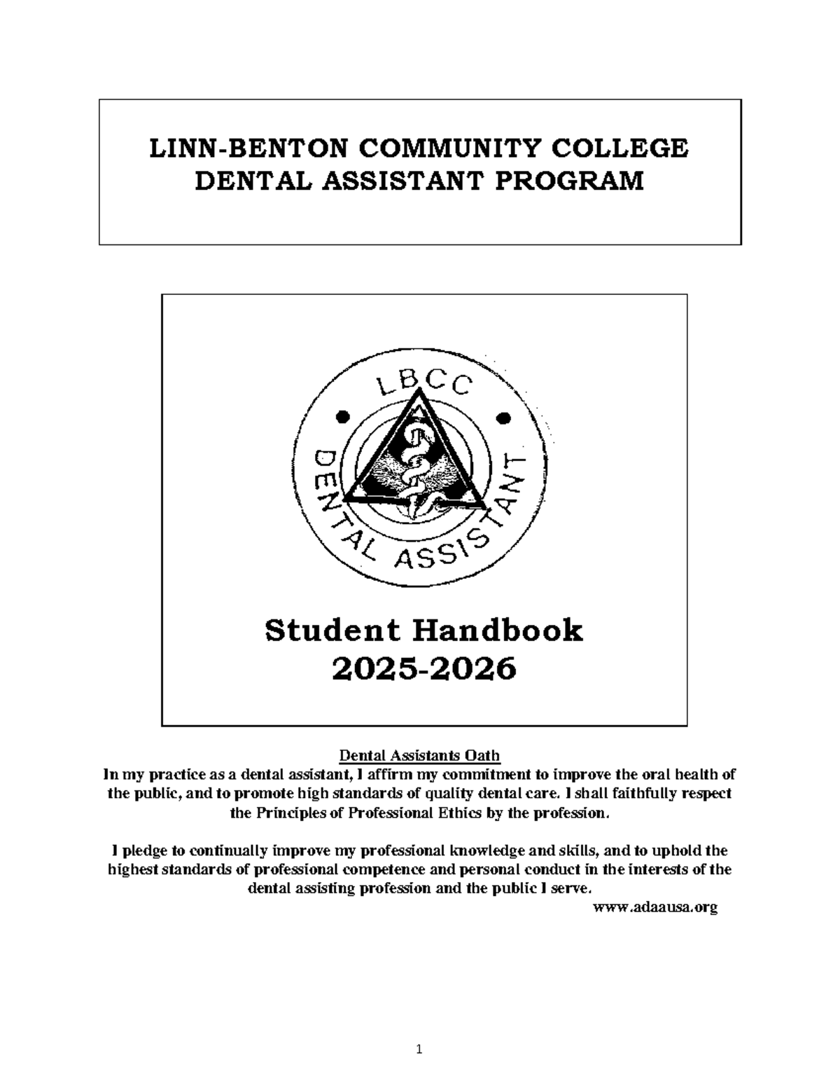 Dental Assistant Program Handbook & Guidelines (DA 5.461 - 5.515) - Studocu
