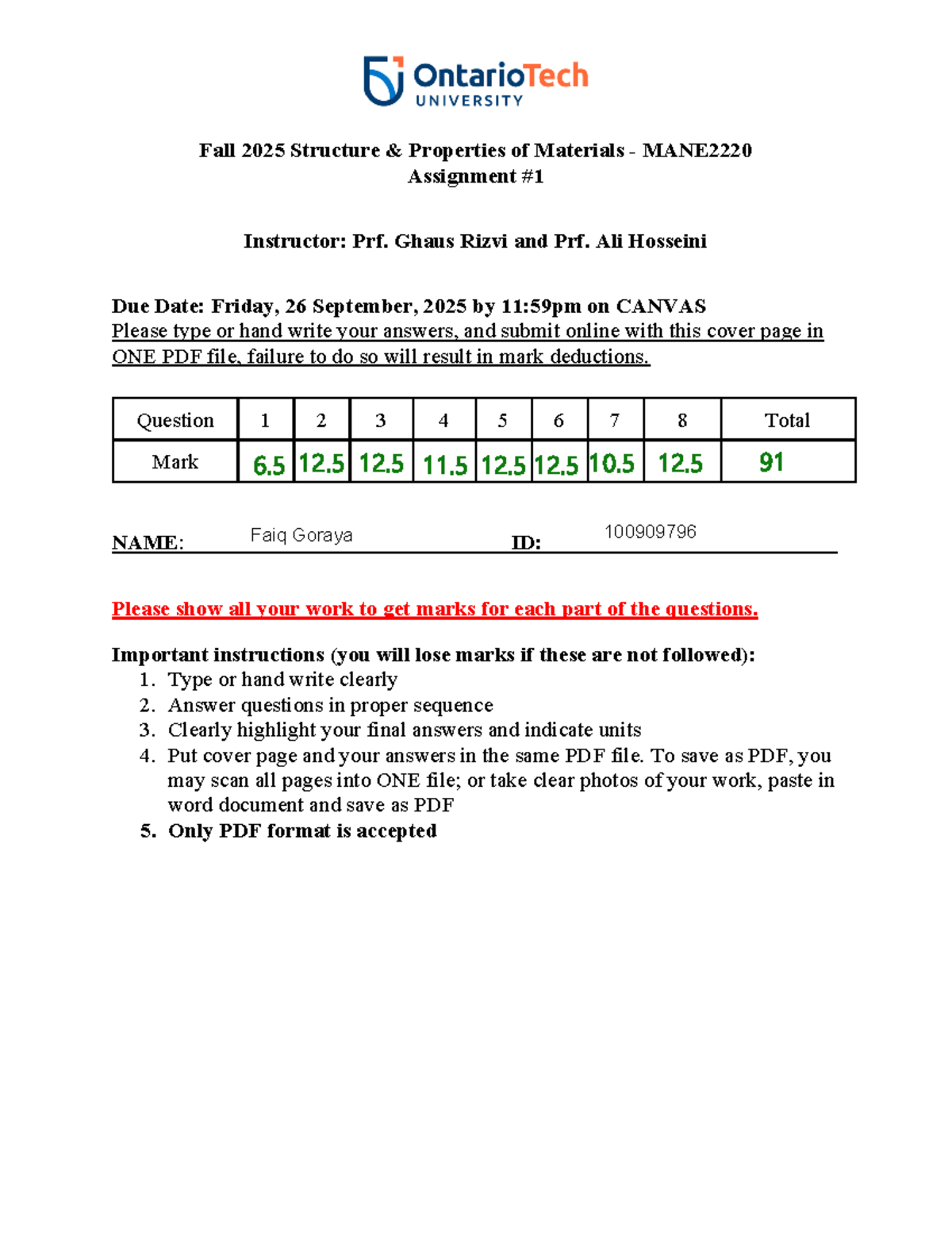 Fall 2025 MAT 101 Structures Assignment 1 - Submission Guidelines - Studocu