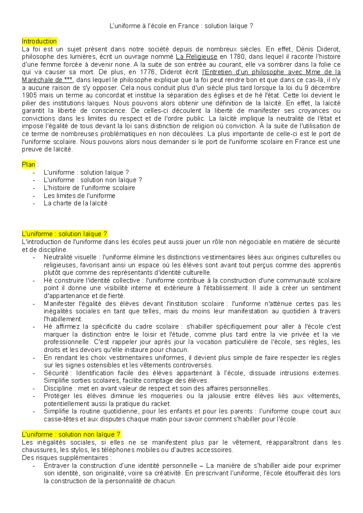 Les arguments pour et contre l'uniforme scolaire : une analyse laïque ...