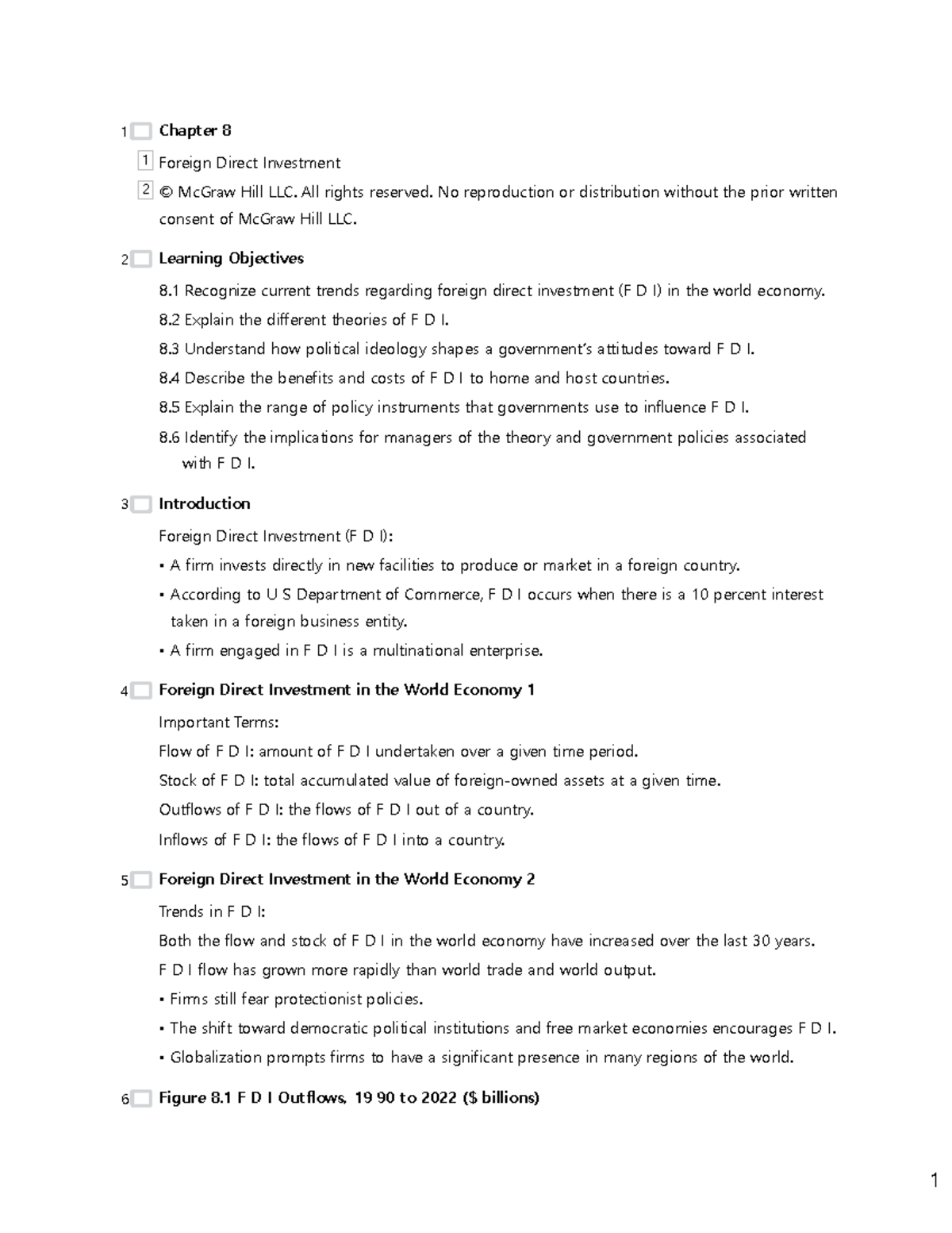 Chapter 8: Foreign Direct Investment Overview - Studocu