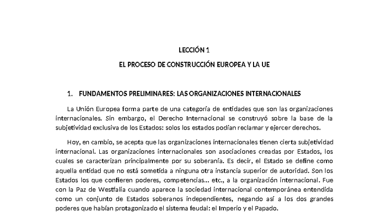 LECCIÓN 1: EL PROCESO DE CONSTRUCCIÓN EUROPEA Y LA UE - FUNDAMENTOS ...