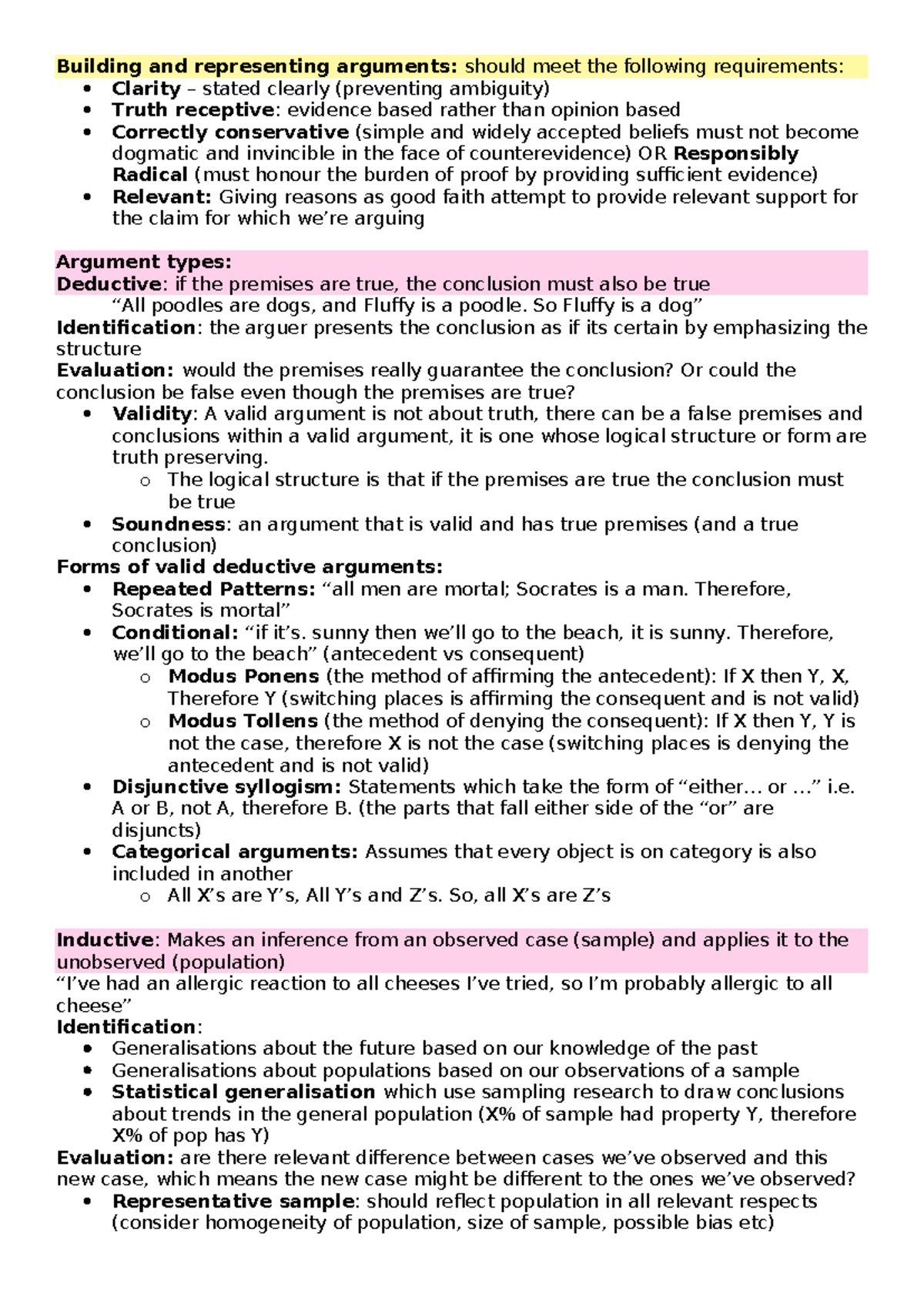 PHIL1037 Final Exam Notes: Building and Analyzing Arguments - Studocu
