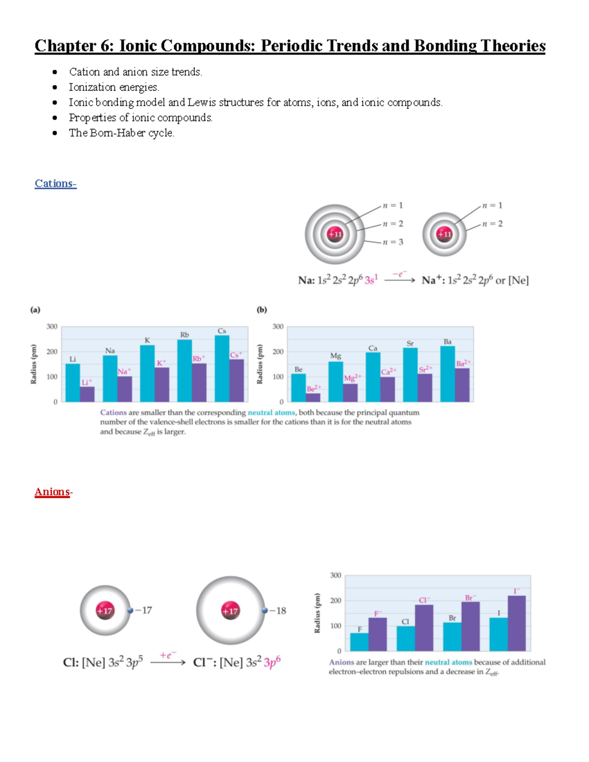 Chapter 6: Ionic Compounds and Bonding Theories - Studocu
