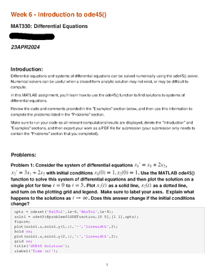 [Solved] Problem 1 Use the MATLAB dsolve function to solve the ...