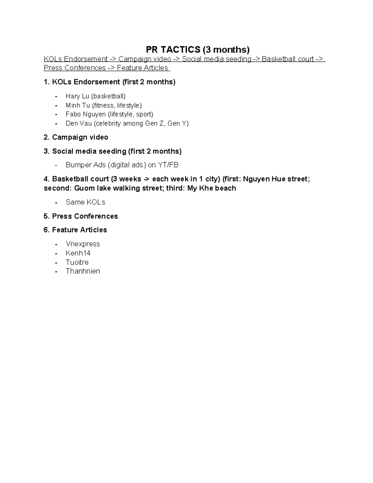 PR- Tactics - Writing Feedback Cover Sheet 2 1 1 - PR TACTICS (3 months ...
