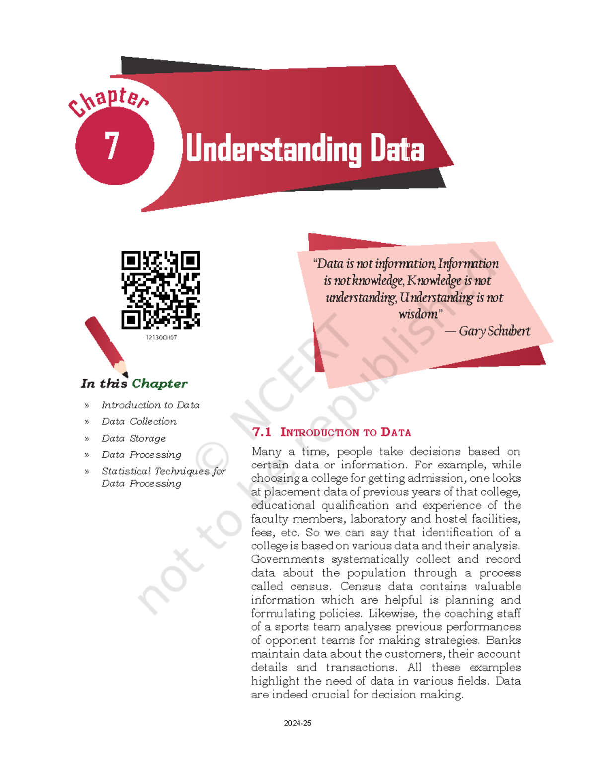 Cs ch7 - cs ch7 book chapter - 7 IntroductIon to data Many a time ...