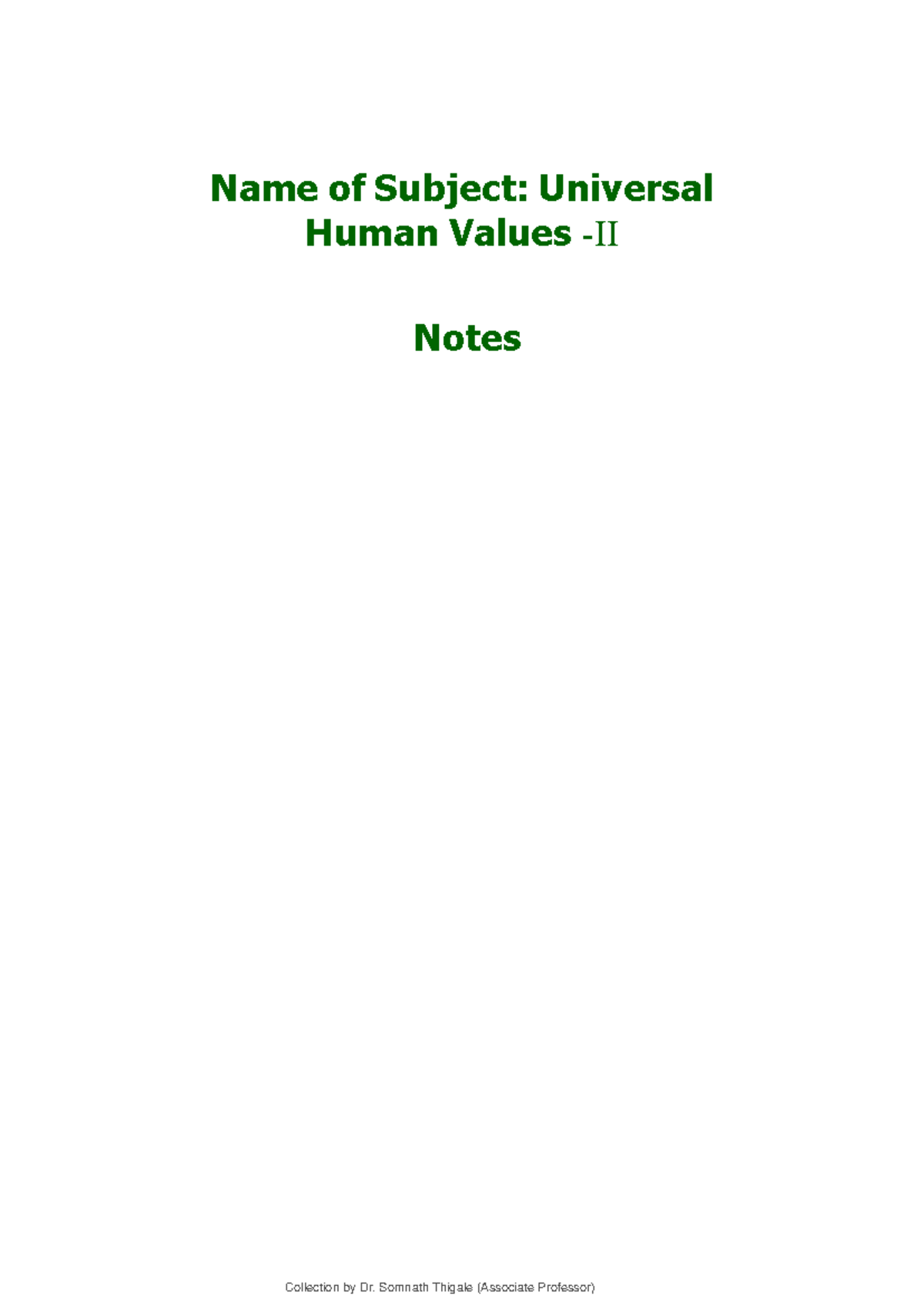 UHV 2: Understanding Self and Body Activities - Notes by Dr. Thigale ...