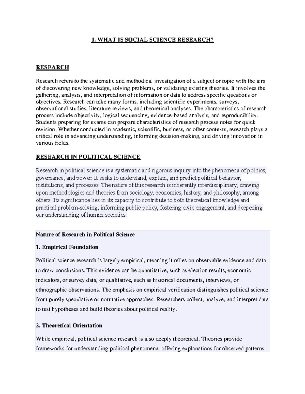 RM 1 - Comprehensive Notes on Research Methodology and Ethics - Studocu
