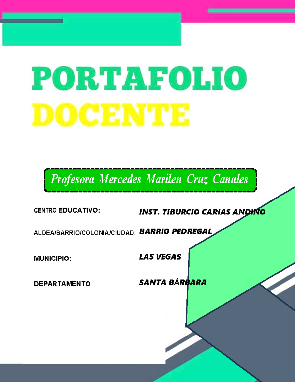 Portafolio Docente Profa. Marilen - INST. TIBURCIO CARIAS 2026 - Document Preview
