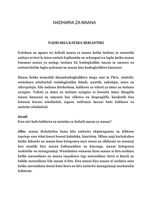 [Solved] umuhimu wa sagilu katika riwaya ya nguu za jadi - Uchambuzi wa ...