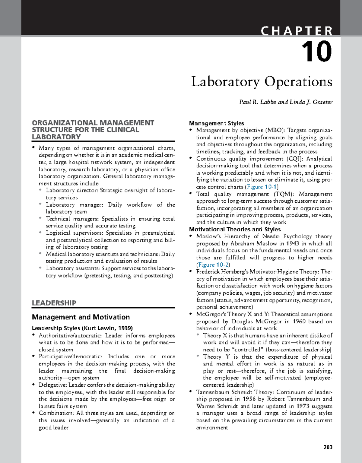 Elsevier LAB OP Review Questions with Ratio - C H A P T E R 10 ...