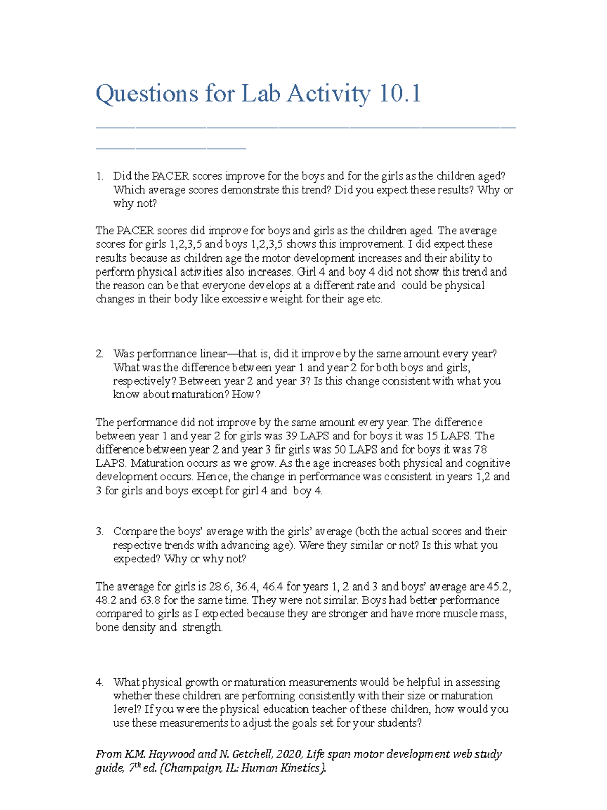 LA 10 1 - LAB ASSIGNMENT KIN 180 - Questions for Lab Activity 10. - Studocu