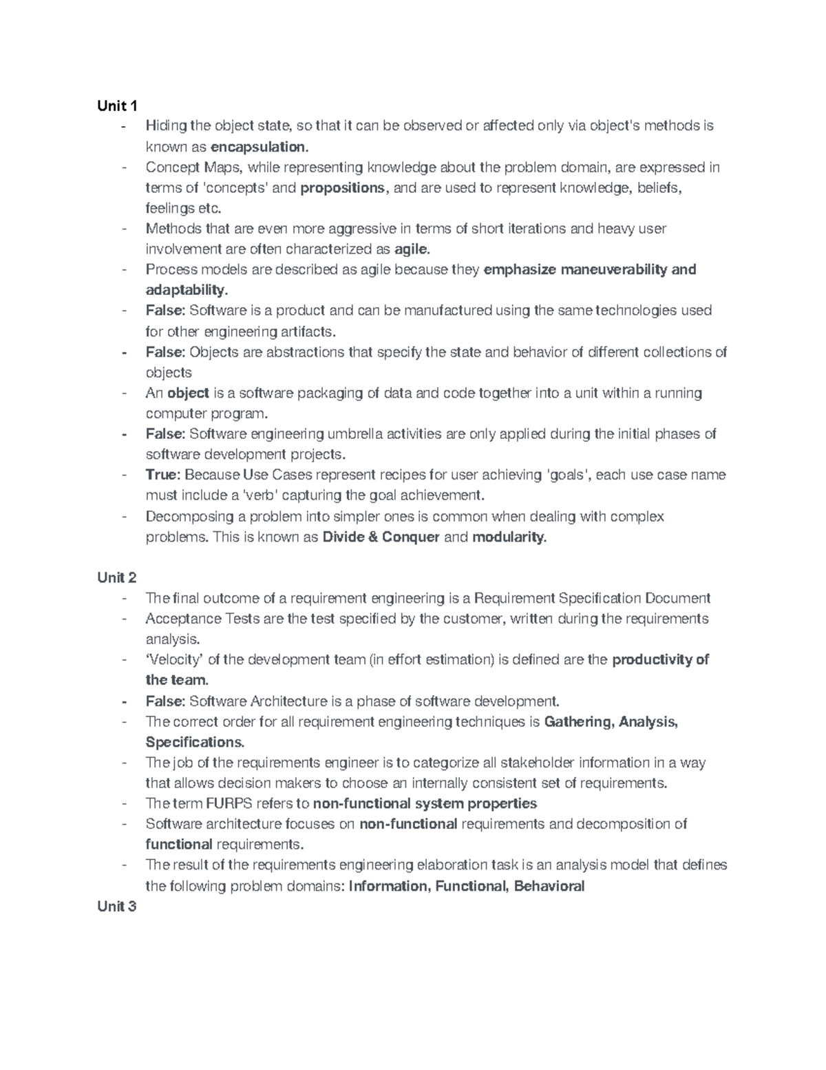Notes CS 2401 Software Engineering 1 - Unit 1 - Hiding the object state ...