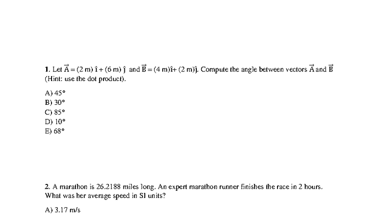 Practice Exam 1 Solutions for PHYS 111 - Studocu