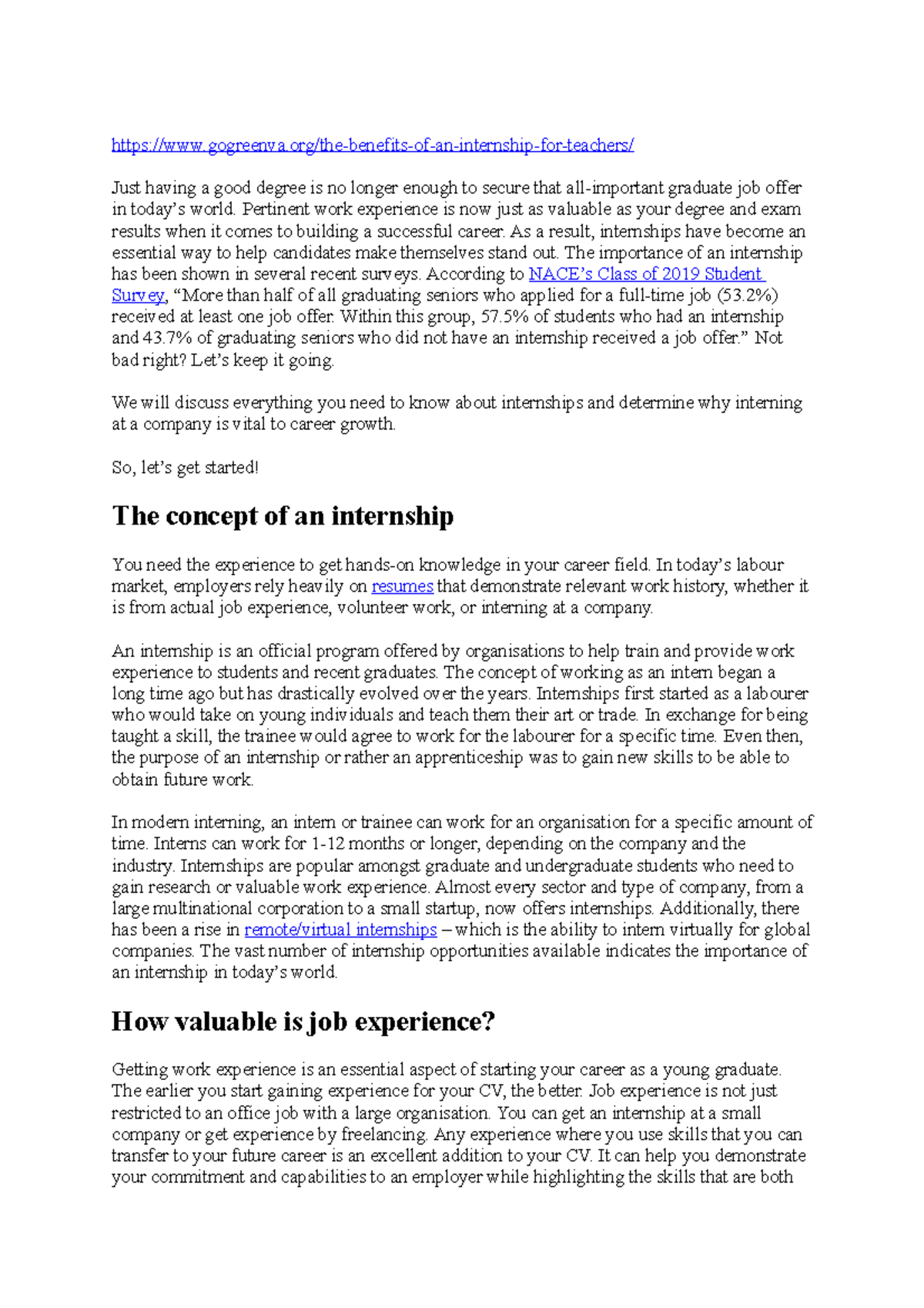 The Importance of Internships for Career Growth: Insights & Benefits ...