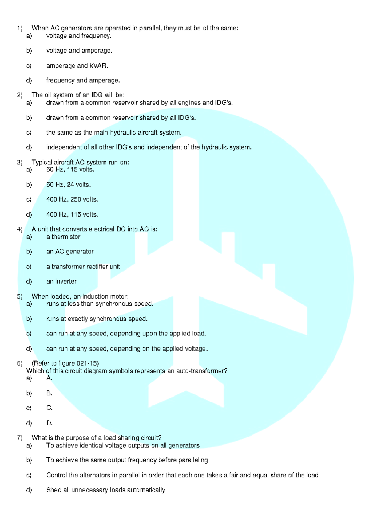 Electrics 3: AC Systems and Generator Operations Study Guide - Studocu