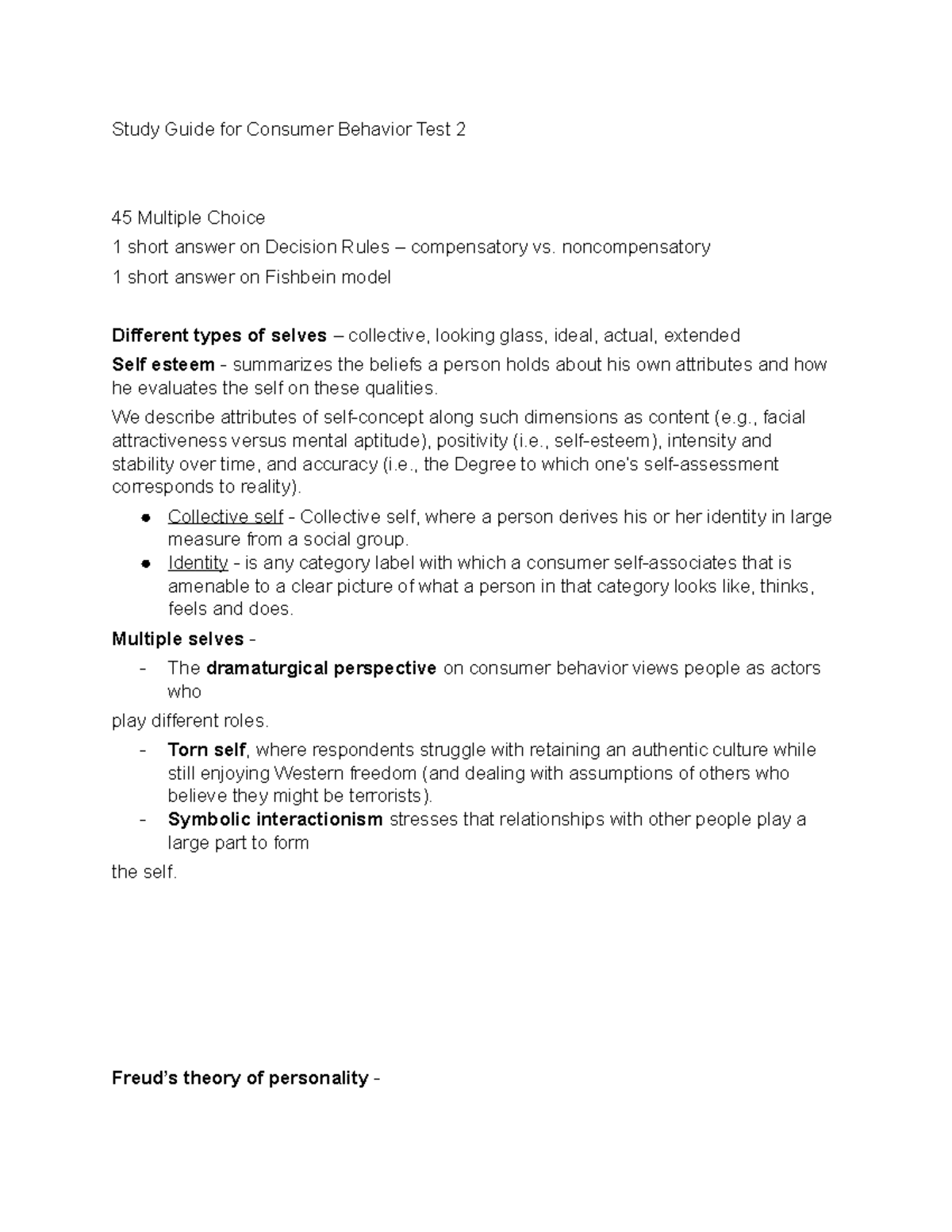 Consumer behavior test 2 - Study Guide for Consumer Behavior Test 2 45 ...
