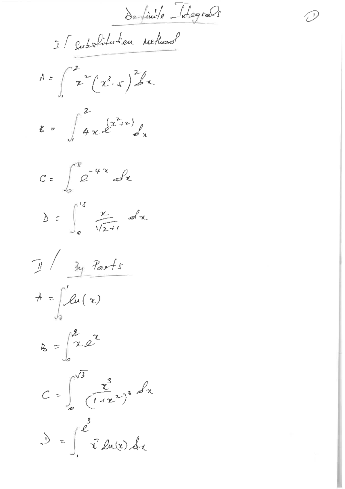 Definite Integrals Tutorial: Substitution & Improper Integrals - Studocu
