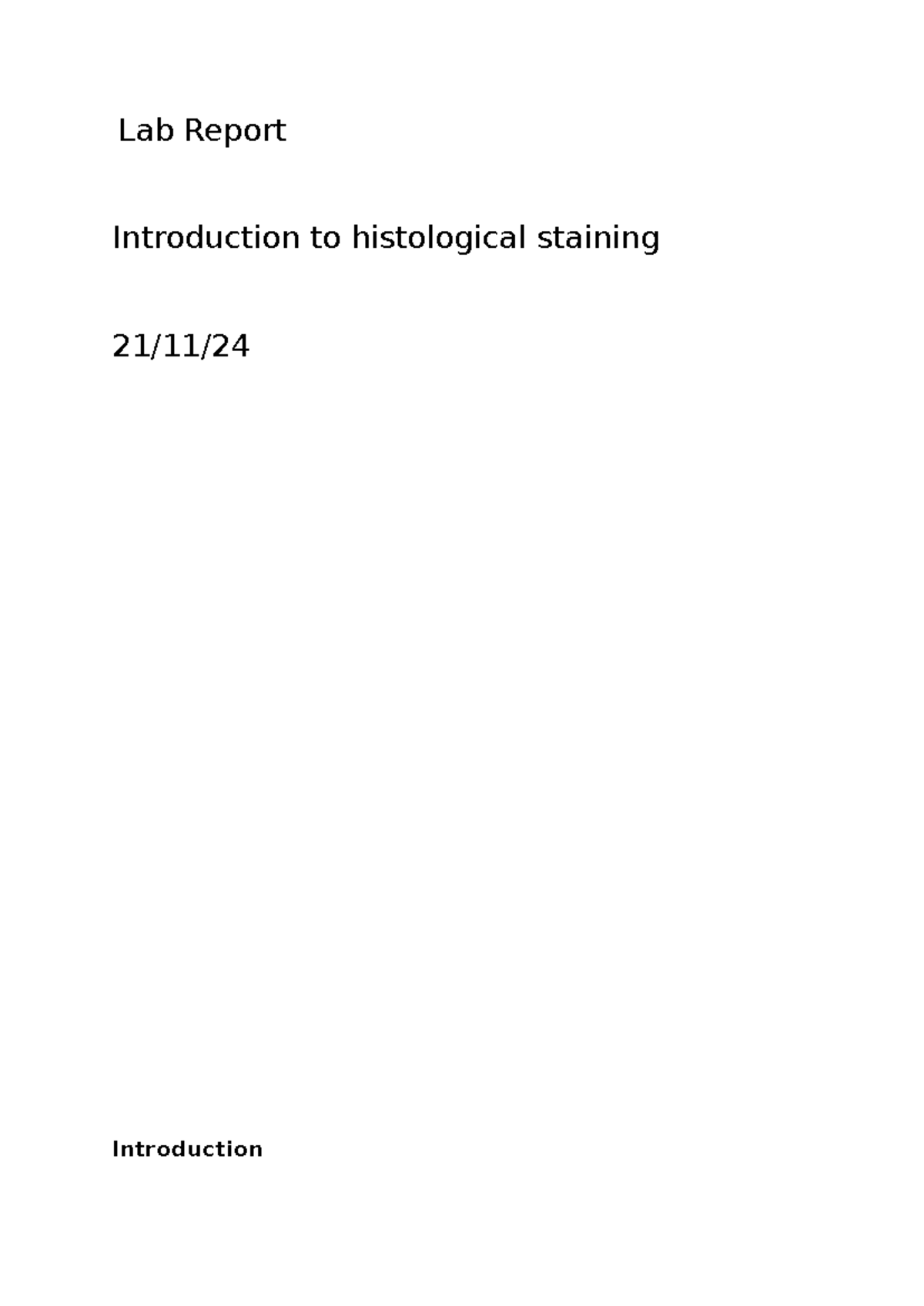 Histological Staining Techniques: Practical 2 Lab Report - Studocu