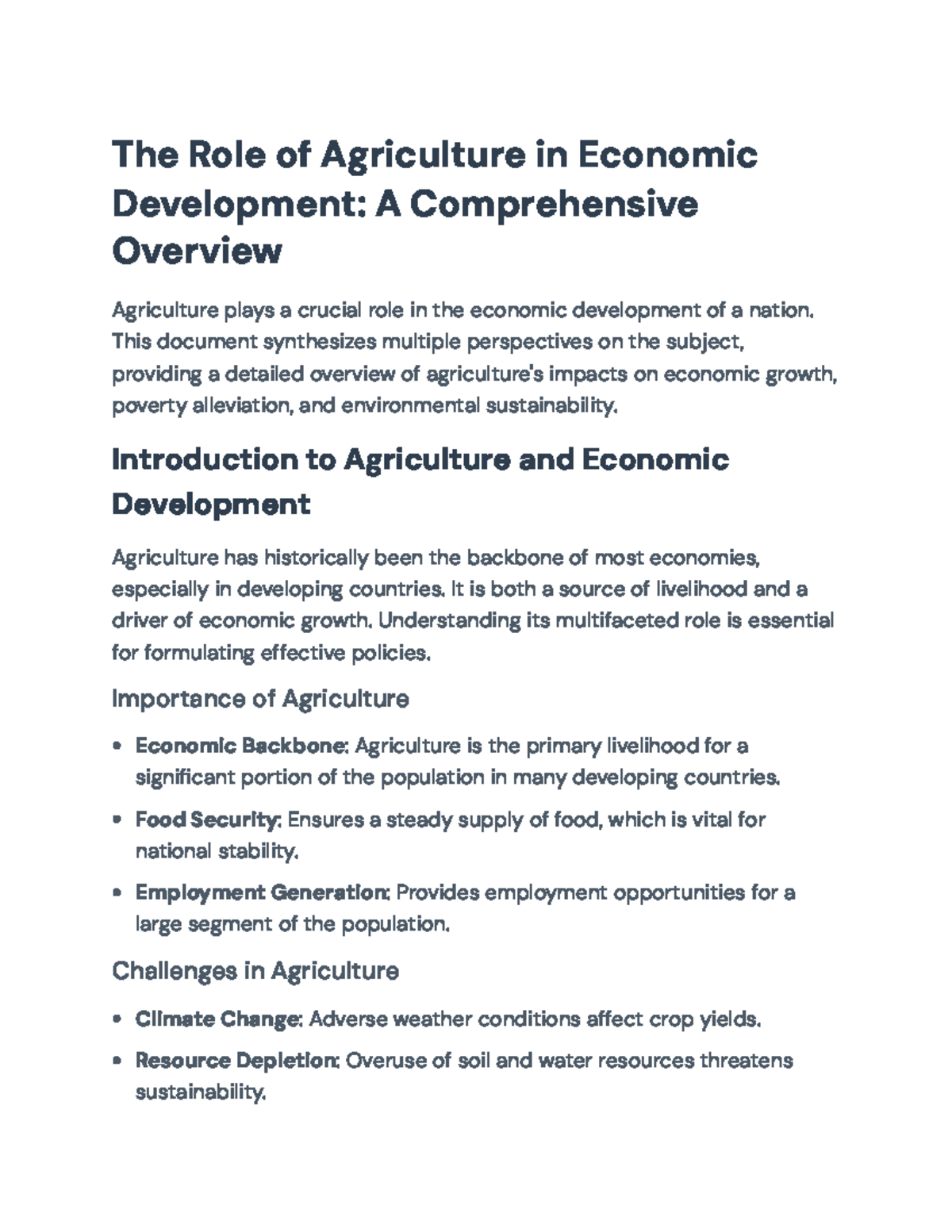 The Role of Agriculture in Economic Development: Overview & Insights ...