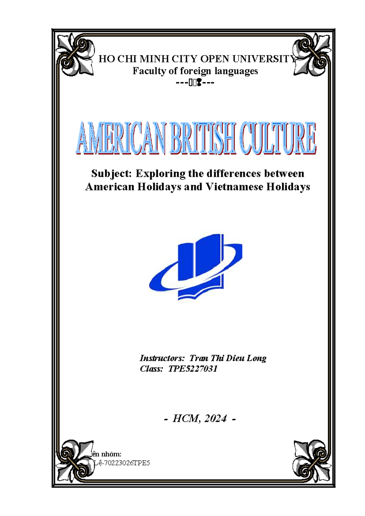 TPE5227031: Exploring American and Vietnamese Holiday Differences - Studocu