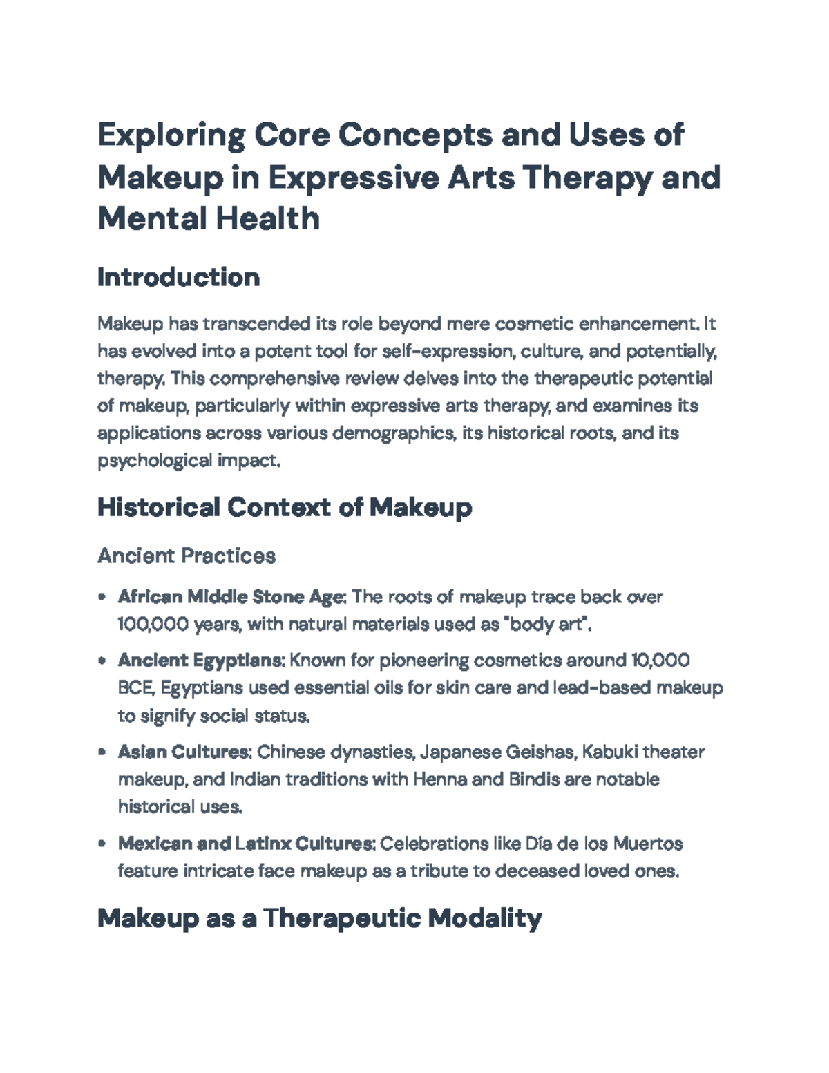 Exploring Makeup's Therapeutic Role in Expressive Arts Therapy ...