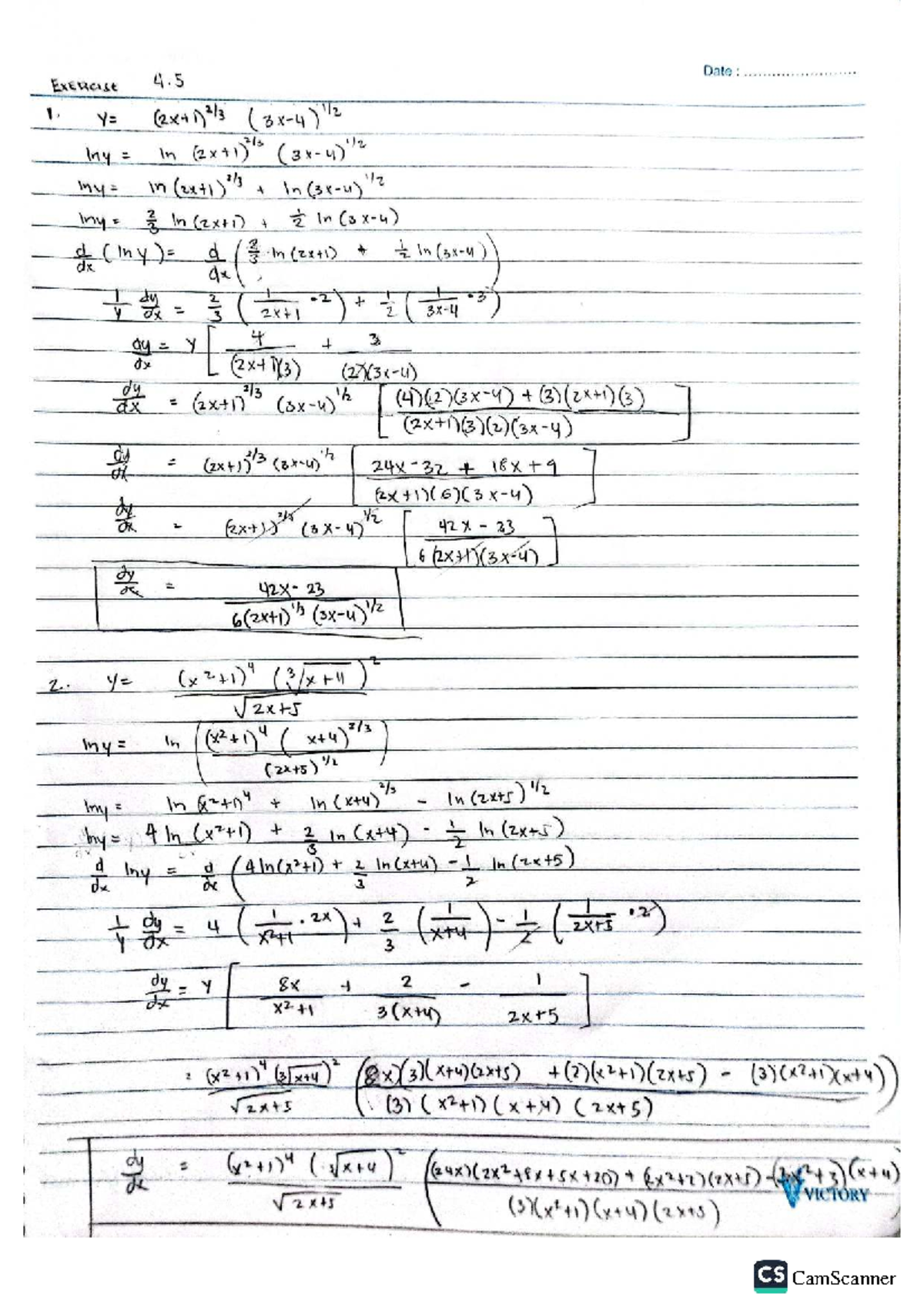 MATH 101: Exercise 4 Solutions and Derivations - Studocu