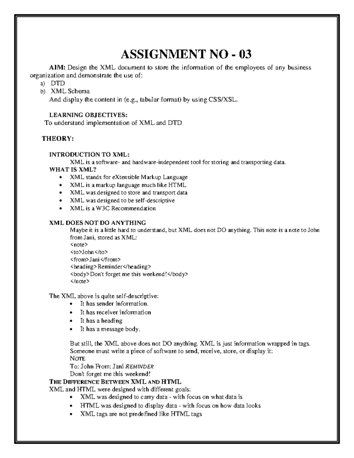 01KP102021010310004 - XML Document Design for Employee Info - Studocu