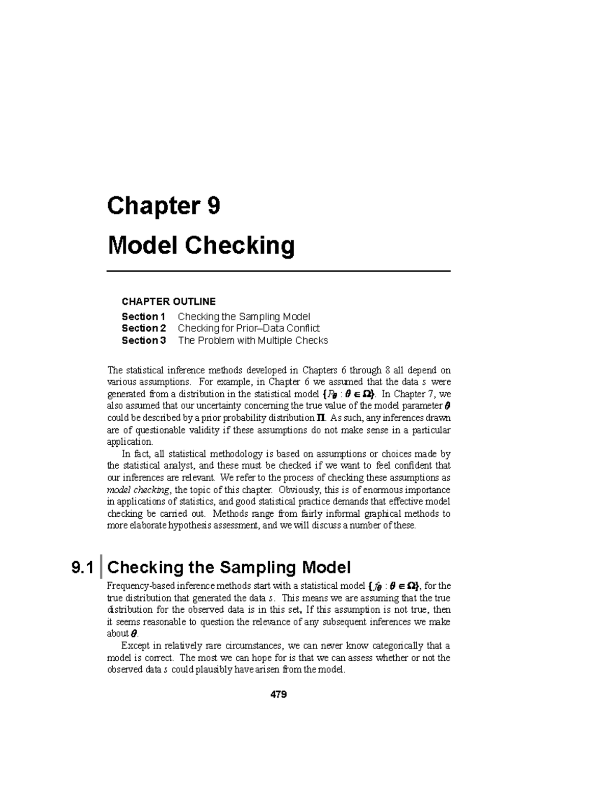 Chapter 9 Model Checking: Assumptions and Inference Methods - Studocu