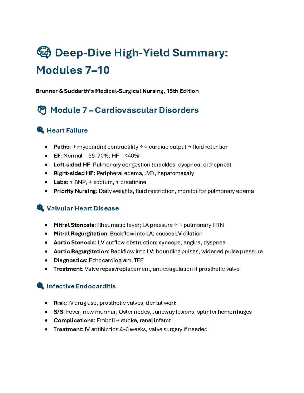 MDC 3 Final Exam Study Guide: Cardiovascular & Hematologic Disorders ...